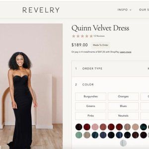 Revelry Quinn Bridesmaid Dress in Black Velvet